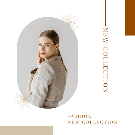 Fashion Ad with Attractive Girl Instagram Design Template