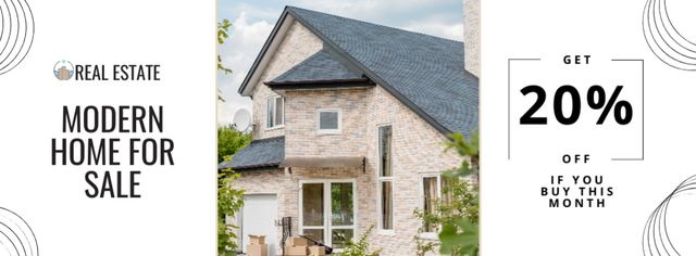 Contemporary Home Offer At Discounted Rates Facebook cover Šablona návrhu