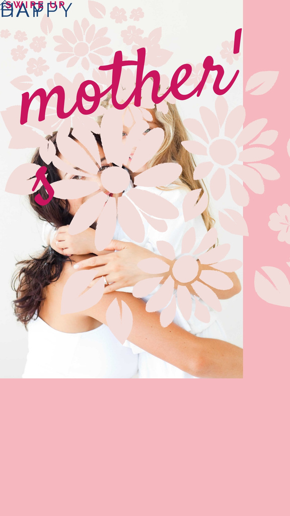 Mother with her daughter smiling on Mother's Day Instagram Story Design Template