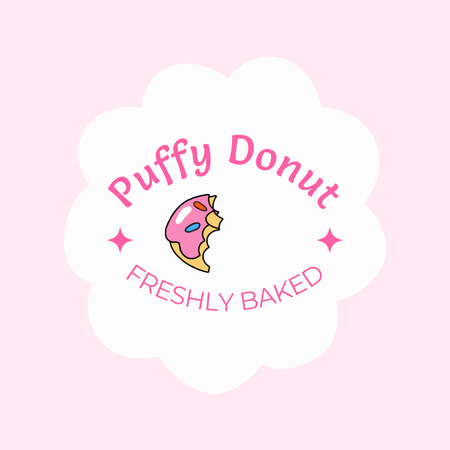 Προσφορά Εκπτώσεων Puffy Donuts Animated Logo Πρότυπο σχεδίασης
