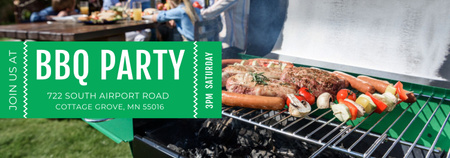 BBQ Party Grilled Chicken on Skewers Tumblr Design Template