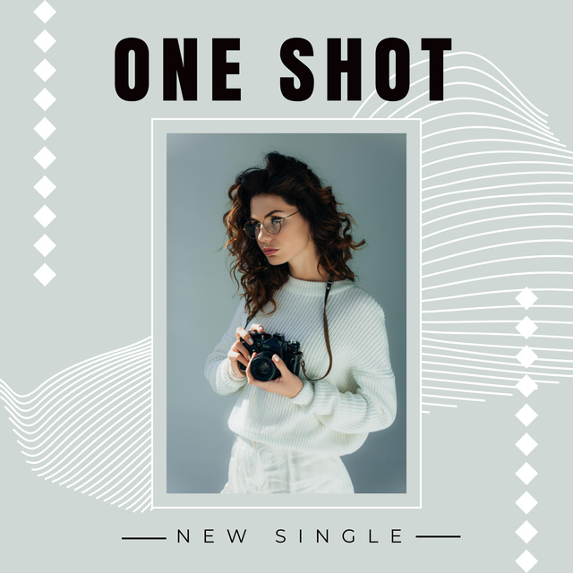 New Music Release with Woman Photographer Album Cover – шаблон для дизайну