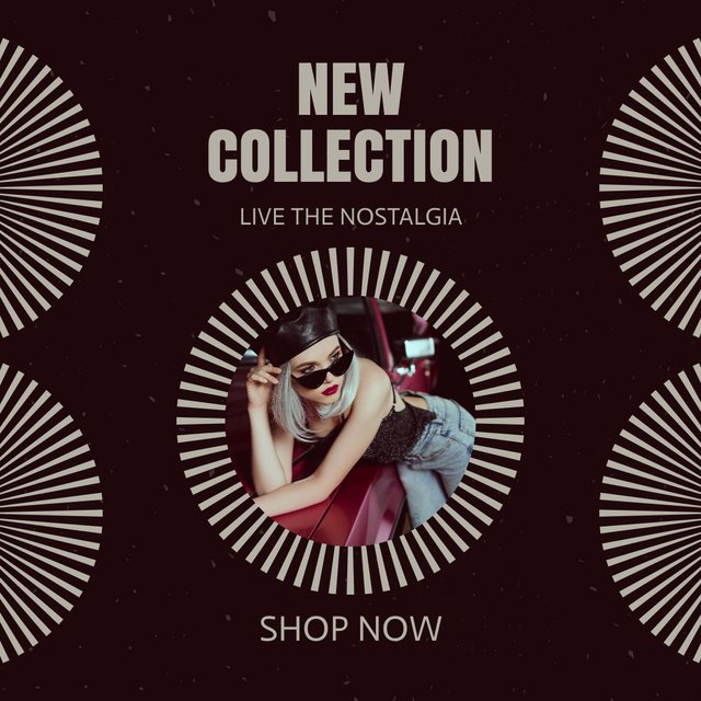Contemporary Fashion Collection With Nostalgia Inspiration Instagram Design Template