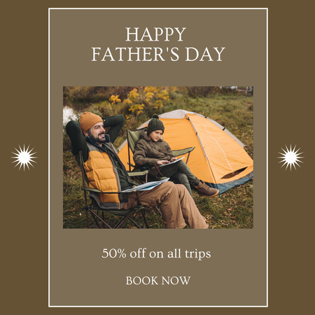 Family Camping for Father's Day Instagram Design Template