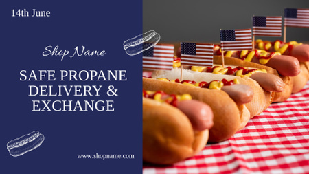 Plantilla de diseño de Venta de hot dogs para el Día de la Independencia de Estados Unidos Full HD video 