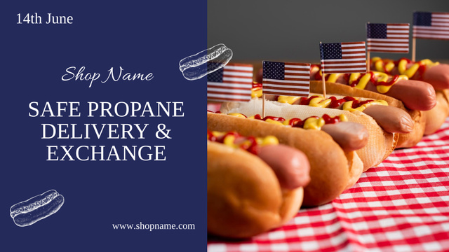 Designvorlage Hot Dog Sale for America's Independence Day für Full HD video