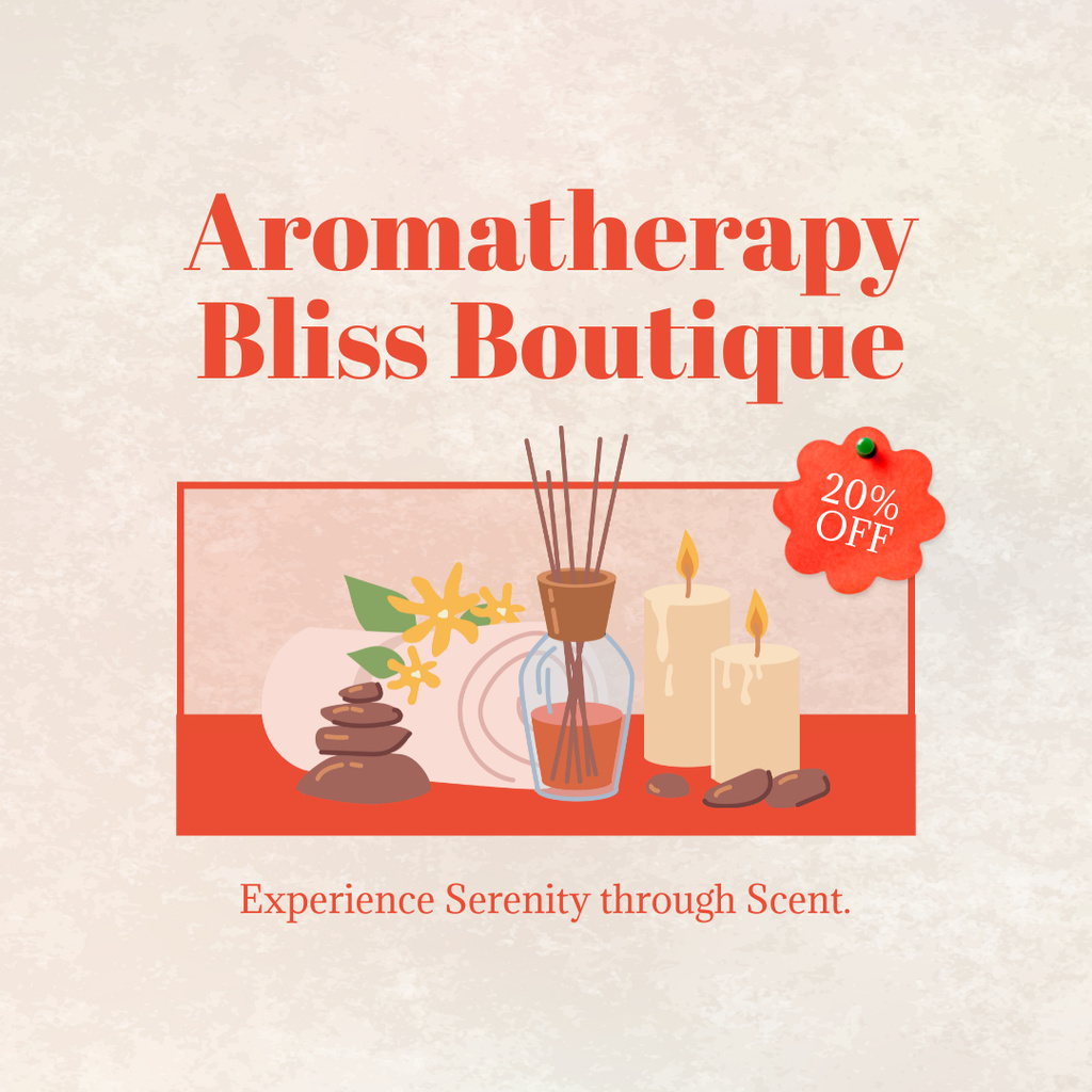 Aromatherapy Boutique Offer Discounts On Products Instagram AD Design Template
