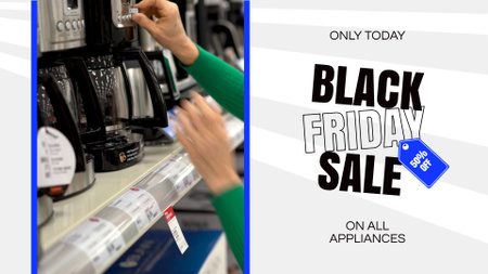 Platilla de diseño Black Friday Sale with Discount on All Appliances Full HD video
