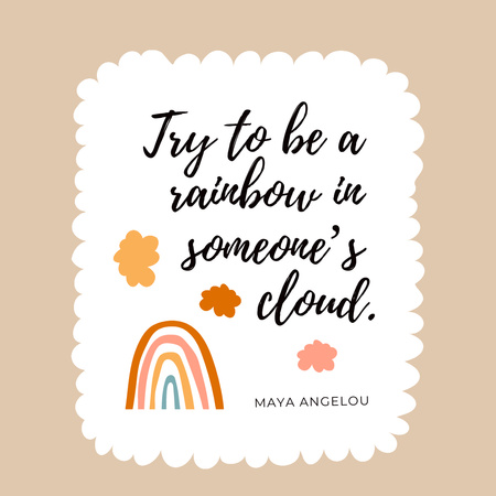 Cute Phrase with Rainbow Illustration Instagram Design Template