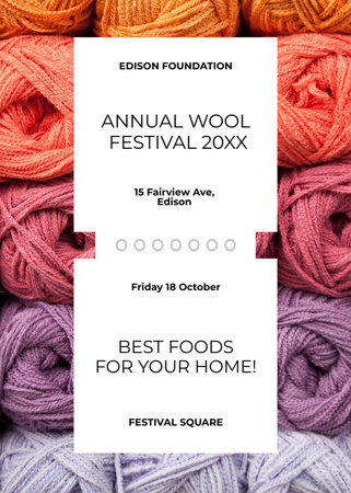 Platilla de diseño Knitting Festival with Wool Yarn Skeins Flayer