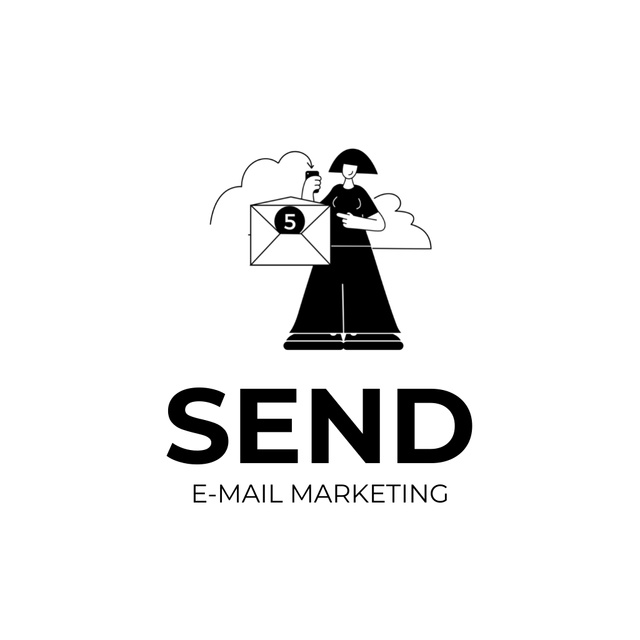 Services Email Agencies on White Animated Logo Modelo de Design