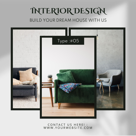 Interior Design of Dream House Instagram AD Design Template