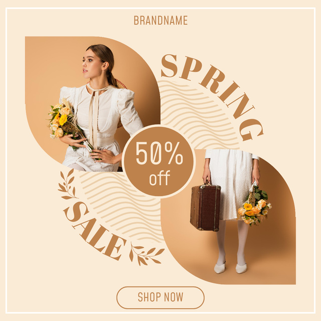 Spring Sale Offer Collage Instagram AD Design Template