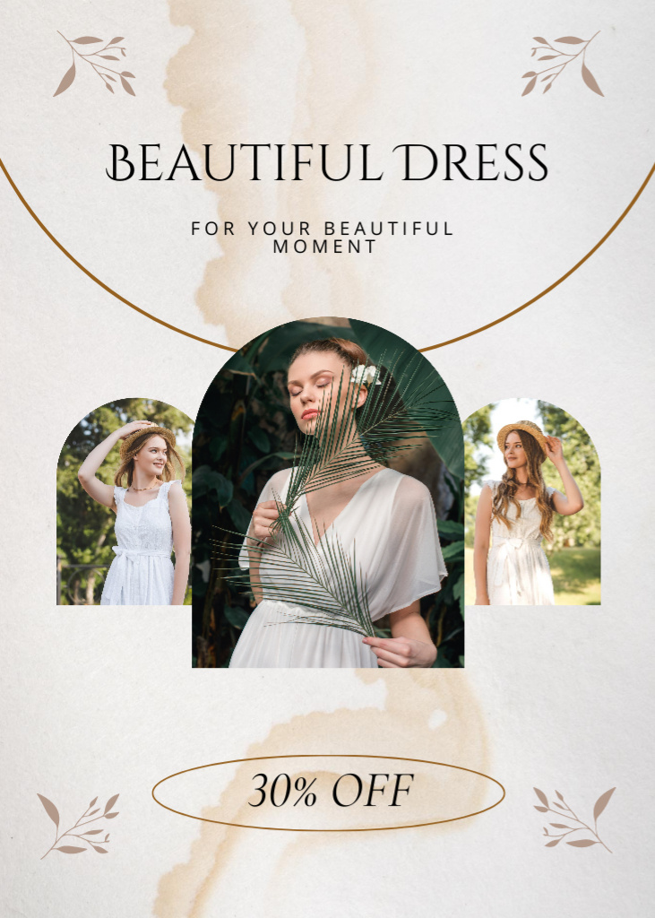 Ontwerpsjabloon van Postcard 5x7in Vertical van Sale of Beautiful Fashion Dresses for Women