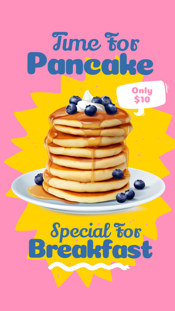 Delicious Pancakes with Berries Instagram Video Story – шаблон для дизайна