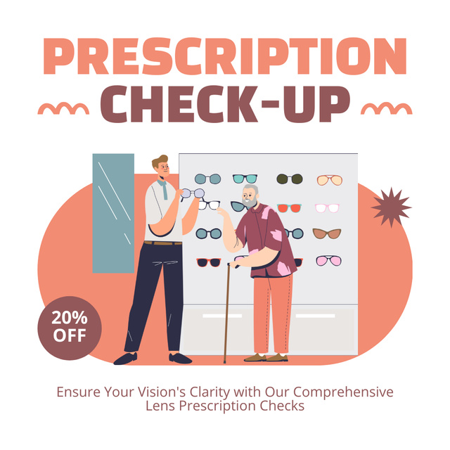 Offer Discounts on Prescription Glasses Instagram Design Template