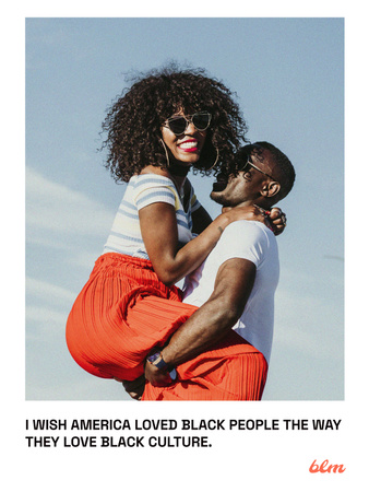 Protest against Racism with Cute Couple Poster US Design Template