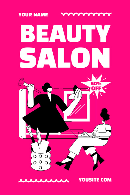 Ontwerpsjabloon van Pinterest van Aesthetic Cosmetology Services in Salon