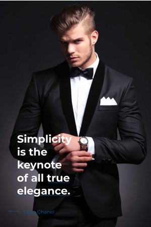 Elegance Quote Businessman Wearing Suit Tumblr Šablona návrhu