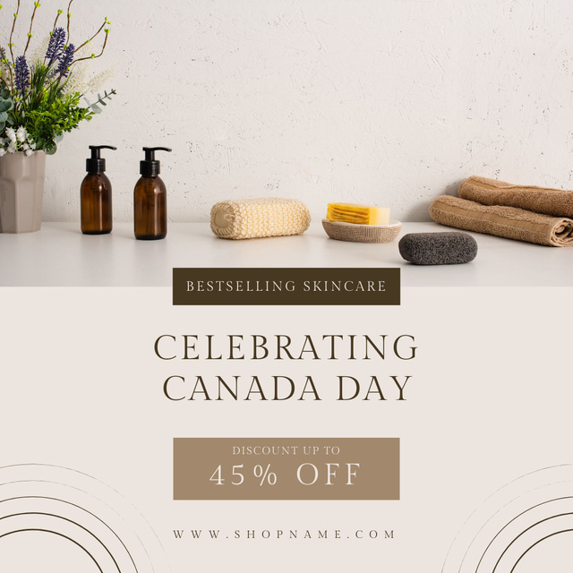 Canada Day Natural Cosmetics Sale Instagramデザインテンプレート