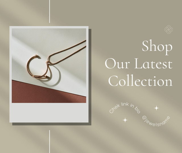 Designvorlage Jewelry Collection with Necklace für Facebook