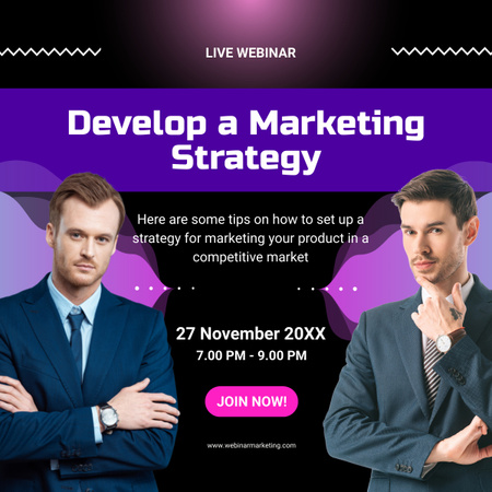 Szablon projektu Marketing Strategy Developing Training LinkedIn post