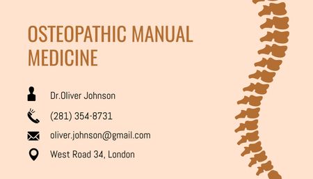 Osteopathic Manual Medicine Offer Business Card US Πρότυπο σχεδίασης