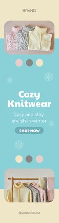 Cozy Knitwear Sale Announcement Skyscraper Πρότυπο σχεδίασης