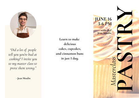 Pastry Baking Masterclass Announcement Brochure Din Large Z-fold Design Template