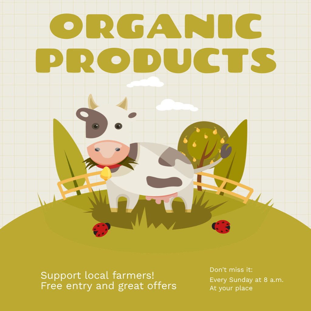 Organic Farm Dairy Instagram – шаблон для дизайну