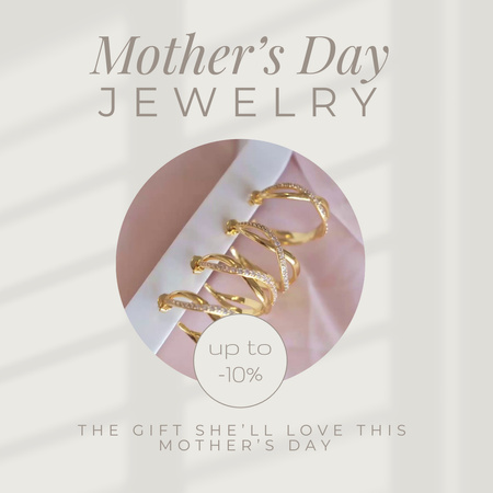 Mother's Day Jewelry As Gift With Discount Animated Post Design Template