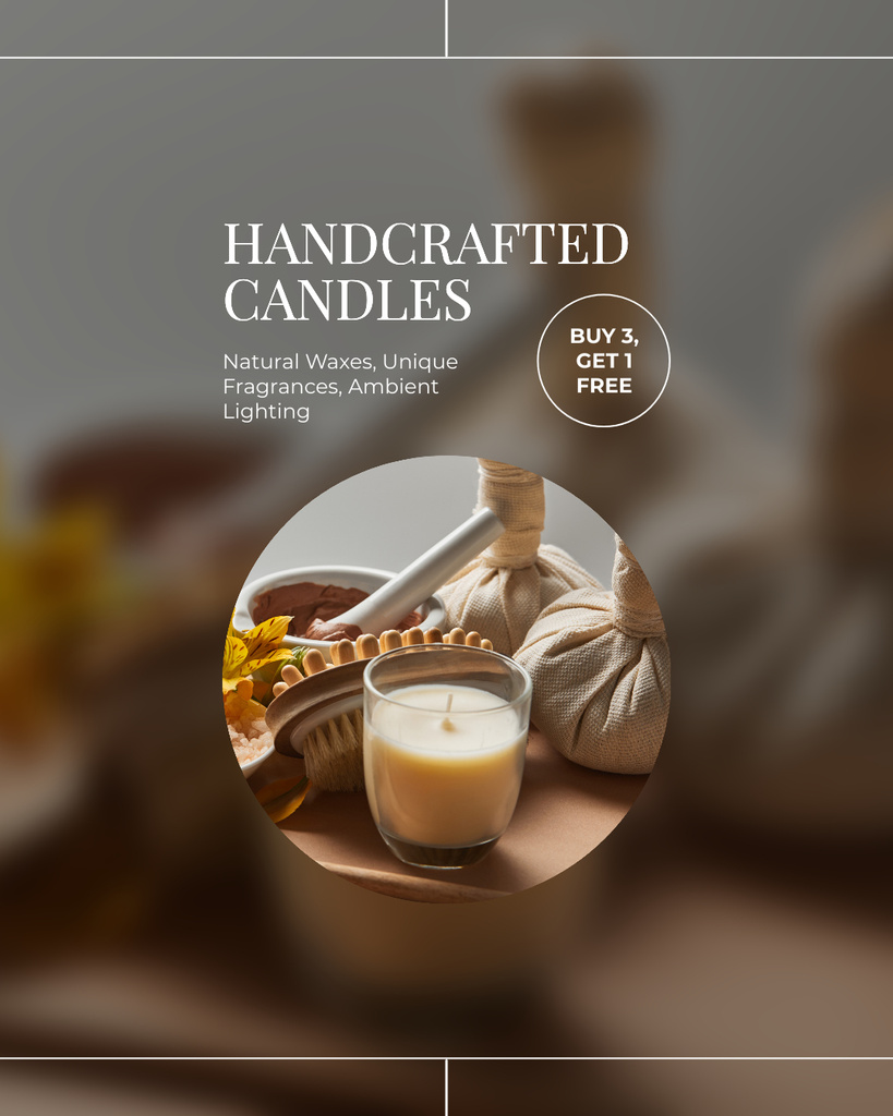 Artisanal Candles Sale Offer Instagram Post Vertical Modelo de Design