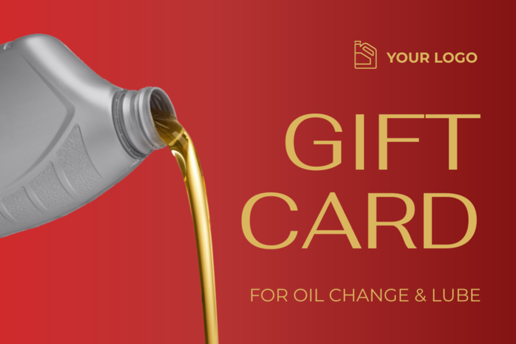 Offer of Oil Change for Cars Gift Certificate Πρότυπο σχεδίασης