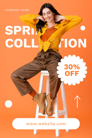 Ontwerpsjabloon van Pinterest van Aankondiging verkoop voorjaarscollectie dames