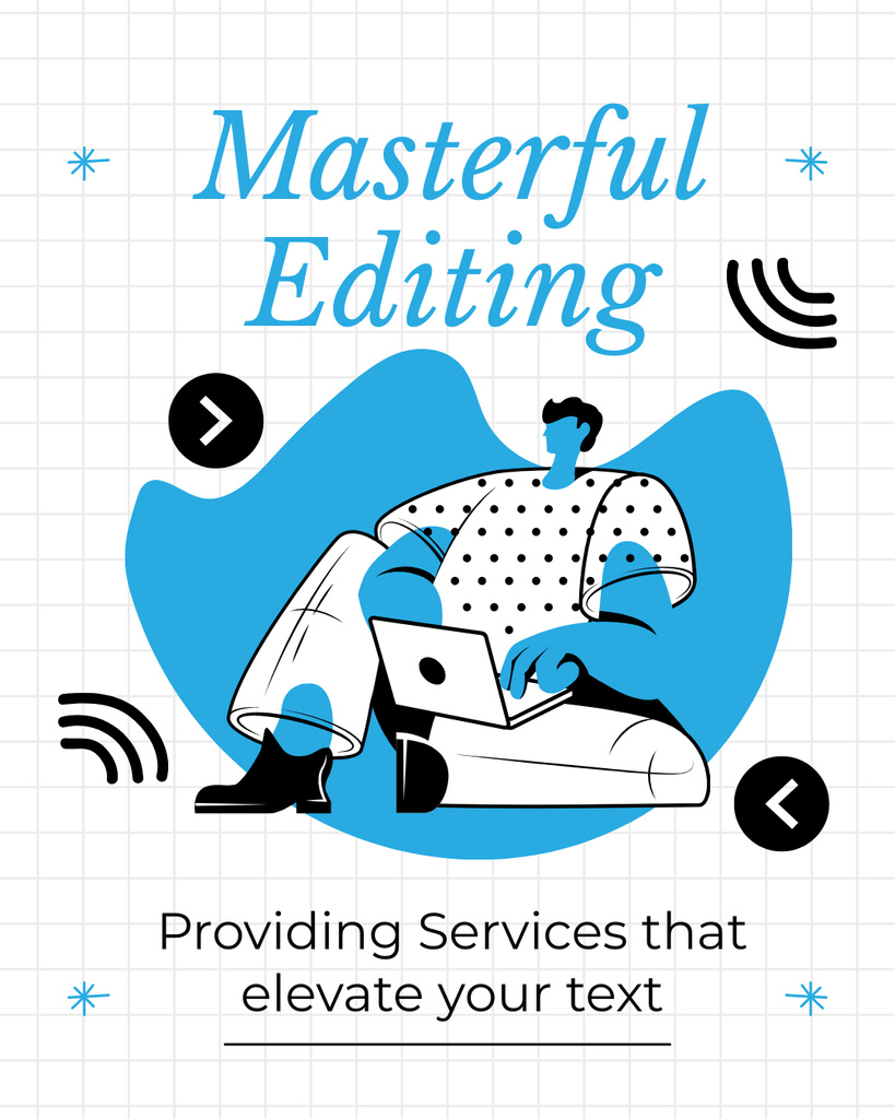 Masterful Editing Service Promotion With Slogan Instagram Post Vertical tervezősablon
