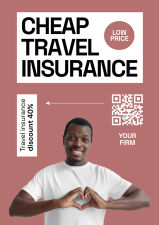 Offer of Cheap Travel Insurance Poster A3 Design Template