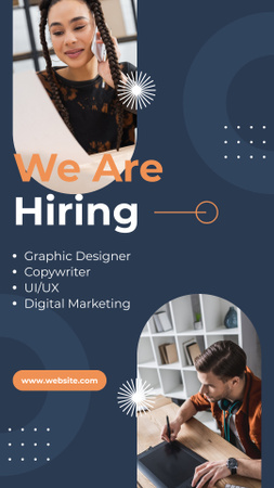 List of Vacancies for Hiring with Working People Instagram Story Design Template