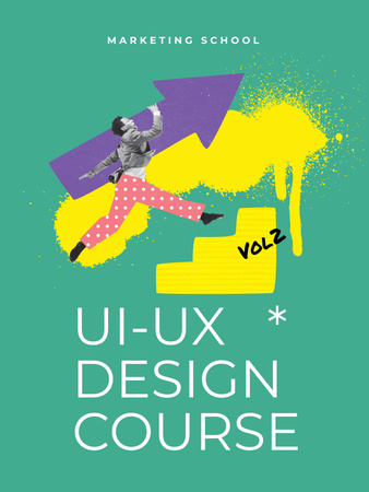 Web Design Course Announcement Poster 36x48inデザインテンプレート