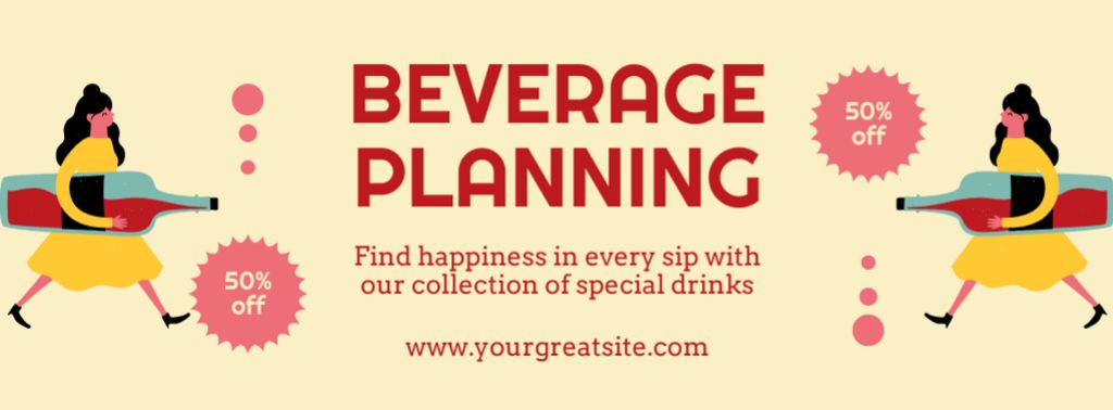 Template di design Beverage Planning Services for Your Event Facebook cover