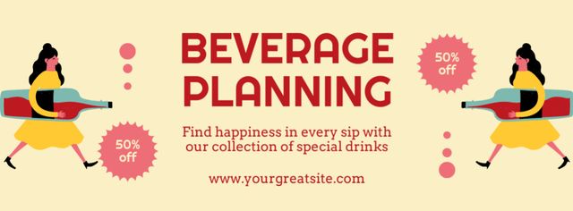 Beverage Planning Services for Your Event Facebook cover Šablona návrhu