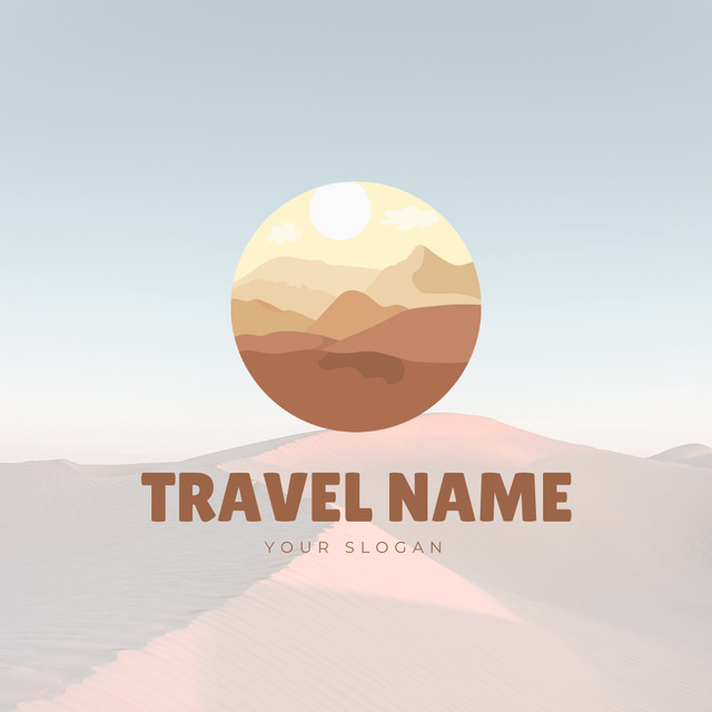 Beige Desert Landscape Animated Logo Design Template