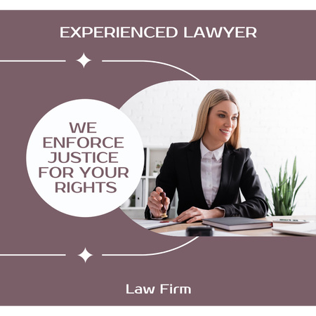 Plantilla de diseño de Oferta de servicios de abogado con experiencia Instagram 