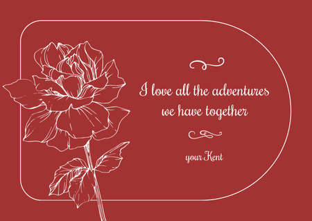 Elegant Valentine's Day Greeting on Red Postcard Design Template