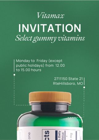 Pills for Immune System Invitation Design Template