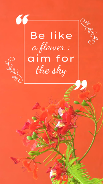 Ontwerpsjabloon van TikTok Video van Inspirational Quote About Aim And Flower