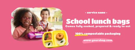 Ontwerpsjabloon van Facebook Video cover van School Food Ad