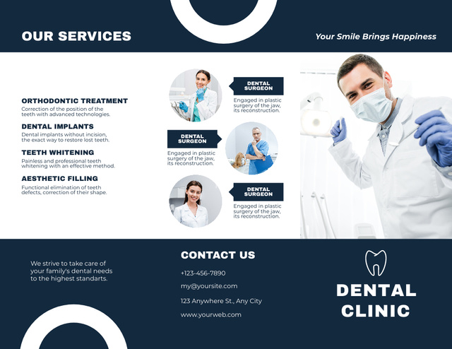 Dental Clinic Information Brochure 8.5x11in Modelo de Design