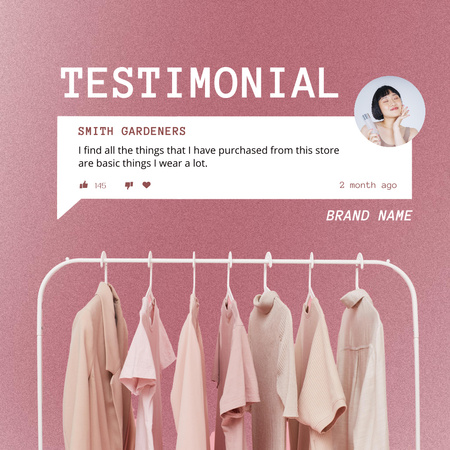 Fashion Store Review on Pink Animated Post Design Template