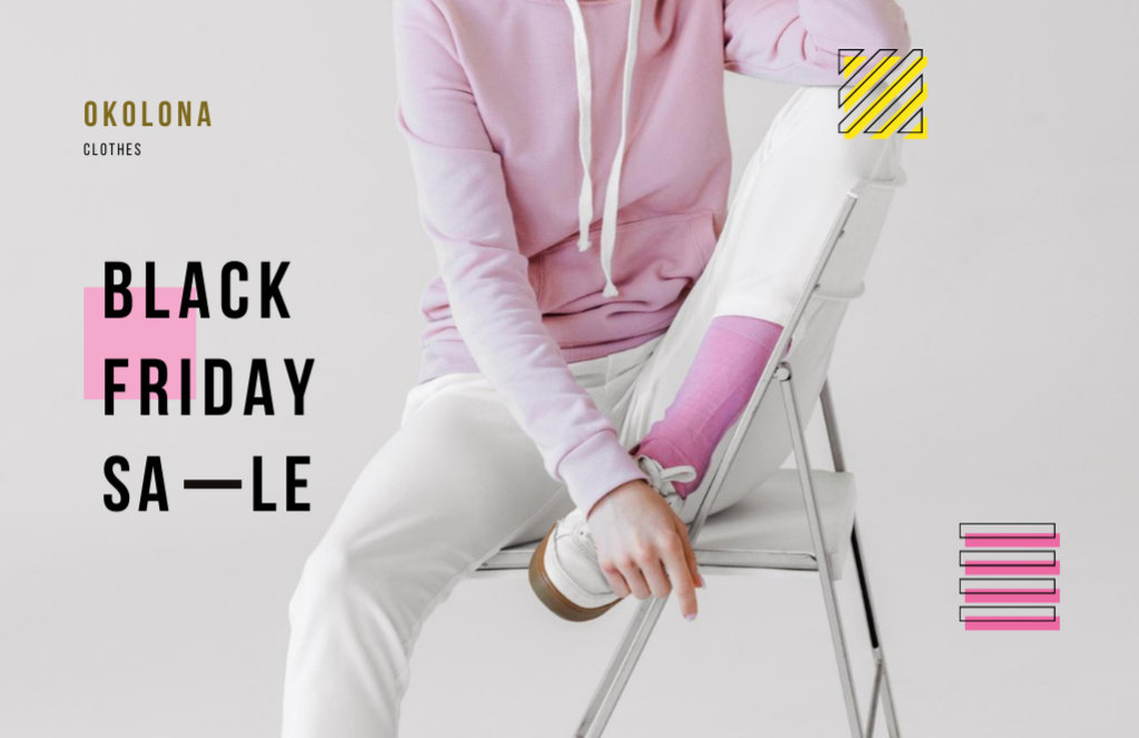 Sportswear and Accessories Discount in Black Friday Flyer 5.5x8.5in Horizontalデザインテンプレート