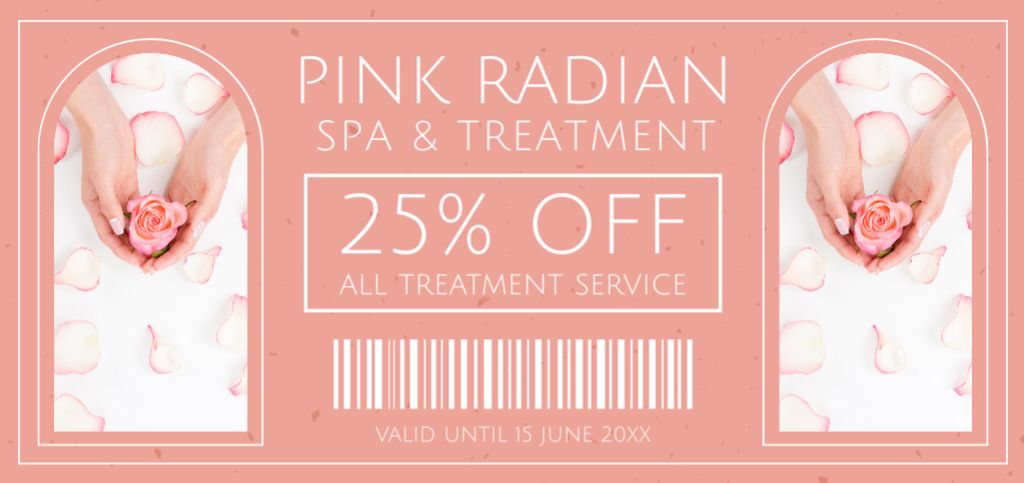 Spa and Beauty Treatment Discount Voucher Coupon Din Largeデザインテンプレート